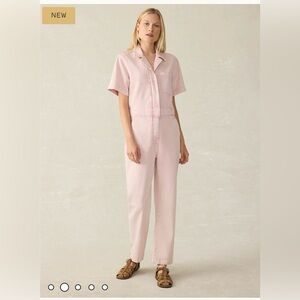 Faherty blush pink soft denim jumpsuit